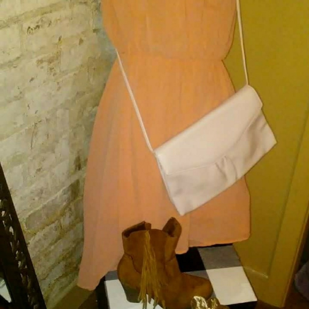 Peach strapless summer dress